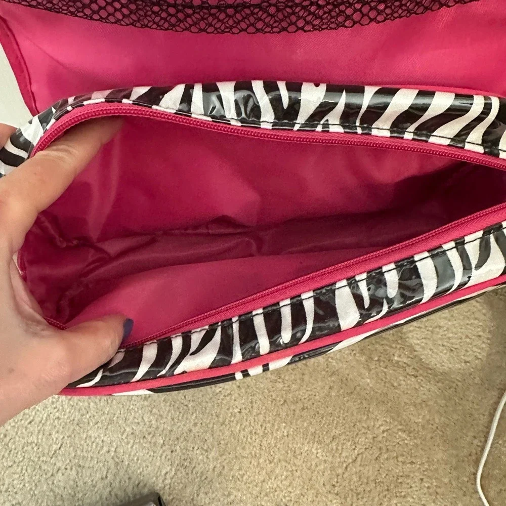 Caboodles Hanging Travel Toiletry Bag Zebra Print Cosmetic Makeup‎ Organizer